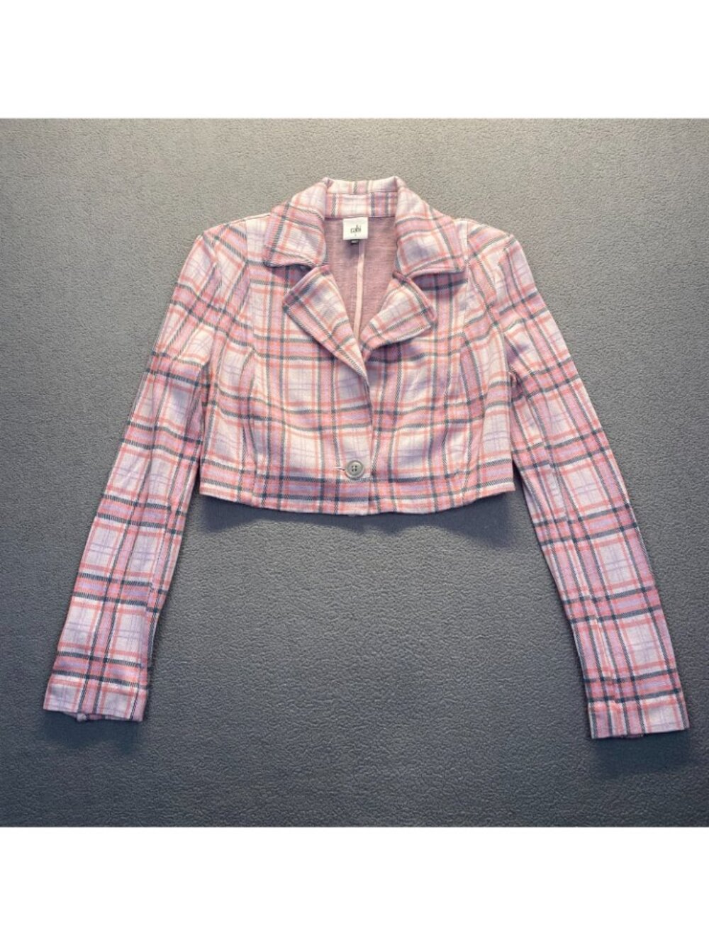 Women's CABI Playdate Crop Jacket Small Style# 6257 Tailored Plaid,One Button
